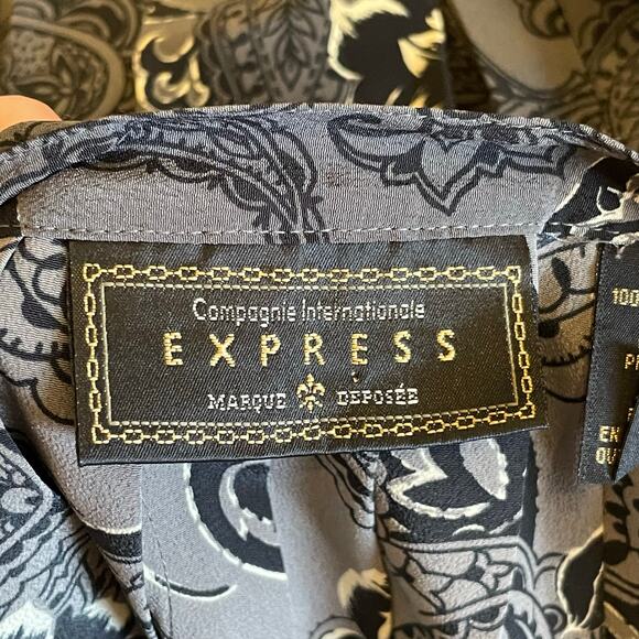 Vintage M mini skirt floral cottagecore pleated gray black white preppy fairy - Picture 4 of 7